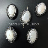 Retro Mosaic Natural Oval Pearl Earrings