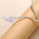 Sexy Pearl Clavicle Chain Necklace with Zircon Pendant