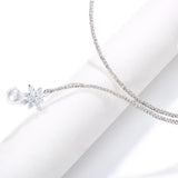 Sexy Pearl Clavicle Chain Necklace with Zircon Pendant