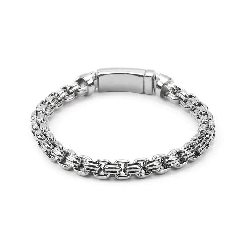 Men's Stainless Steel Square Pearl Bracelet