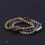 Men's Stainless Steel Square Pearl Bracelet