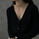 925 Sterling Silver Choker Necklace Minimalist Cold Chain for Women