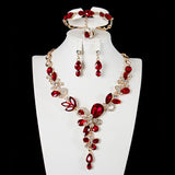 European & American Sparkling Crystal Necklace Set