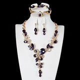 European & American Sparkling Crystal Necklace Set