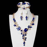 European & American Sparkling Crystal Necklace Set
