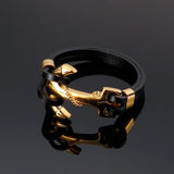 Stainless Steel Cross Leather Bracelet Anchor Titanium Steel Men's Jewelry