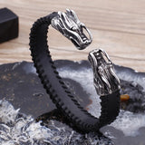 Men's Leather Bracelet Stainless Steel Punk Style