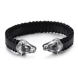 Men's Leather Bracelet Stainless Steel Punk Style