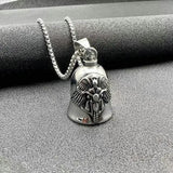 Retro Punk Wings Motorcycle Character Bell Pendant