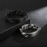 Punk Gothic Stainless Steel Cuban Chain Men's Bracelet