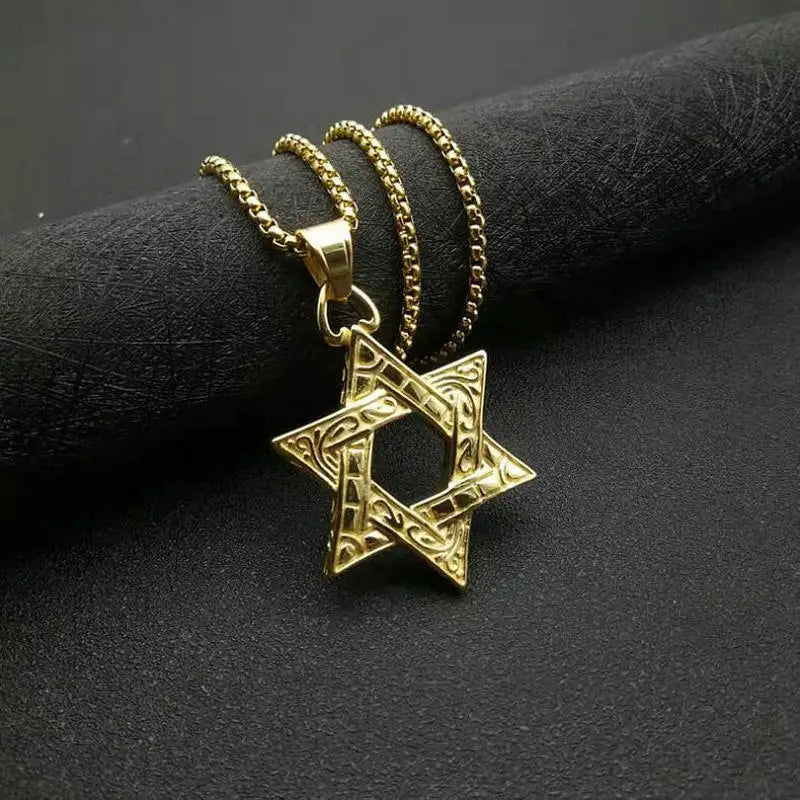 Double-Sided Stainless Steel Men's Star Pendant