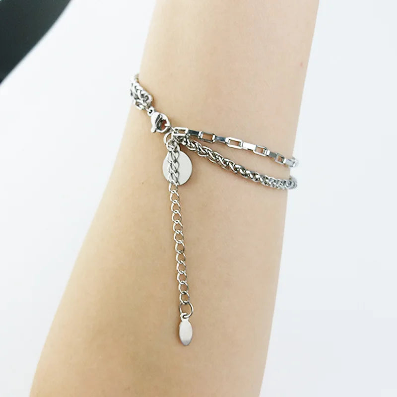 Silver Hip Hop Punk Bracelet for European and American Ladies