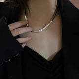 Metal Thick Chain Short Necklace, European and American Style