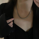 Metal Thick Chain Short Necklace, European and American Style