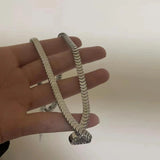 Metal Thick Chain Short Necklace, European and American Style