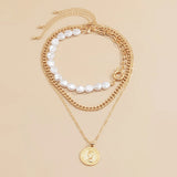 Vintage Pearl Portrait Pendant Necklace for Women