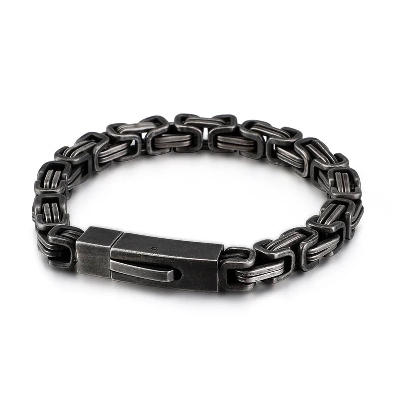 Titanium Steel Square Bracelet for Men with Square Buckle