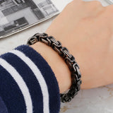 Titanium Steel Square Bracelet for Men with Square Buckle