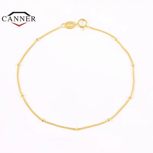 925 Sterling Silver Bead Bracelet with Charm for Women