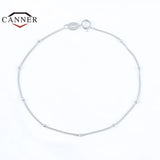 925 Sterling Silver Bead Bracelet with Charm for Women