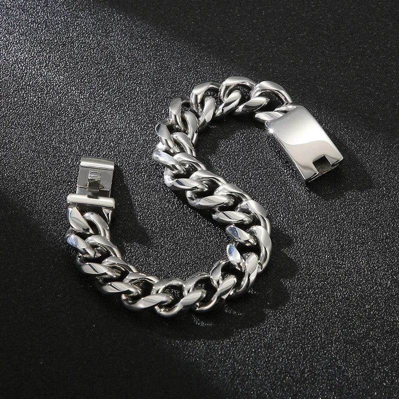 European & American Titanium Steel Cuban Chain Bracelet