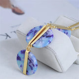 Leopard Resin Shell Pendant Necklace, Multi-Pendant Metal Long