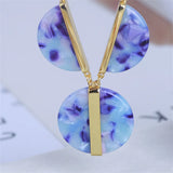 Leopard Resin Shell Pendant Necklace, Multi-Pendant Metal Long