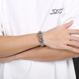 Wolf Head Double-Layer Titanium Steel Men's Bracelet