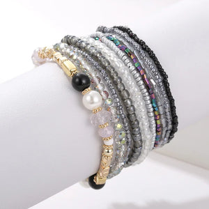 Natural Pearl Crystal Stone Beaded Bracelet for Women