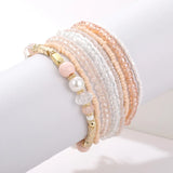 Natural Pearl Crystal Stone Beaded Bracelet for Women