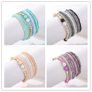 Natural Pearl Crystal Stone Beaded Bracelet for Women