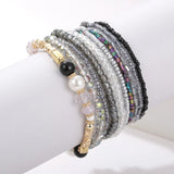 Natural Pearl Crystal Stone Beaded Bracelet for Women