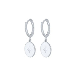 925 Silver Music Symbol Earrings with Diamonds