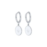 925 Silver Music Symbol Earrings with Diamonds