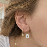 925 Silver Music Symbol Earrings with Diamonds