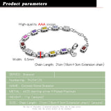 European Church Women's 925 Silver Bracelet Colorful Cubic Zircon