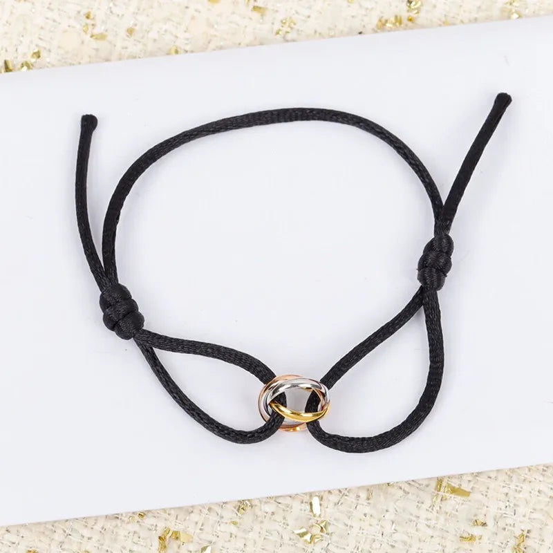925 Sterling Silver Three Ring Separation Bracelet Women's Jewelry Anniversary