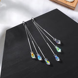 Sparkling Austrian Crystal Earrings in 925 Silver - Women's Jewelry