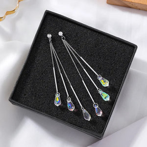 Sparkling Austrian Crystal Earrings in 925 Silver - Women's Jewelry