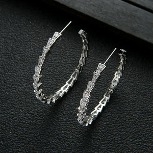 European Micro-Inlaid Zircon Earrings Round Big Hoop Earring ZK30