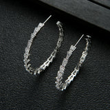 European Micro-Inlaid Zircon Earrings Round Big Hoop Earring ZK30