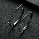 European Micro-Inlaid Zircon Earrings Round Big Hoop Earring ZK30