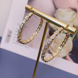 European Micro-Inlaid Zircon Earrings Round Big Hoop Earring ZK30
