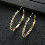 European Micro-Inlaid Zircon Earrings Round Big Hoop Earring ZK30