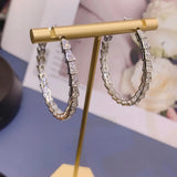 European Micro-Inlaid Zircon Earrings Round Big Hoop Earring ZK30
