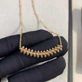 European 925 Sterling Silver Willow Nail Necklace Women's Rose Pendant