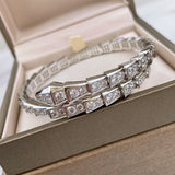 925 Sterling Silver Zircon Snake Bone Bracelet