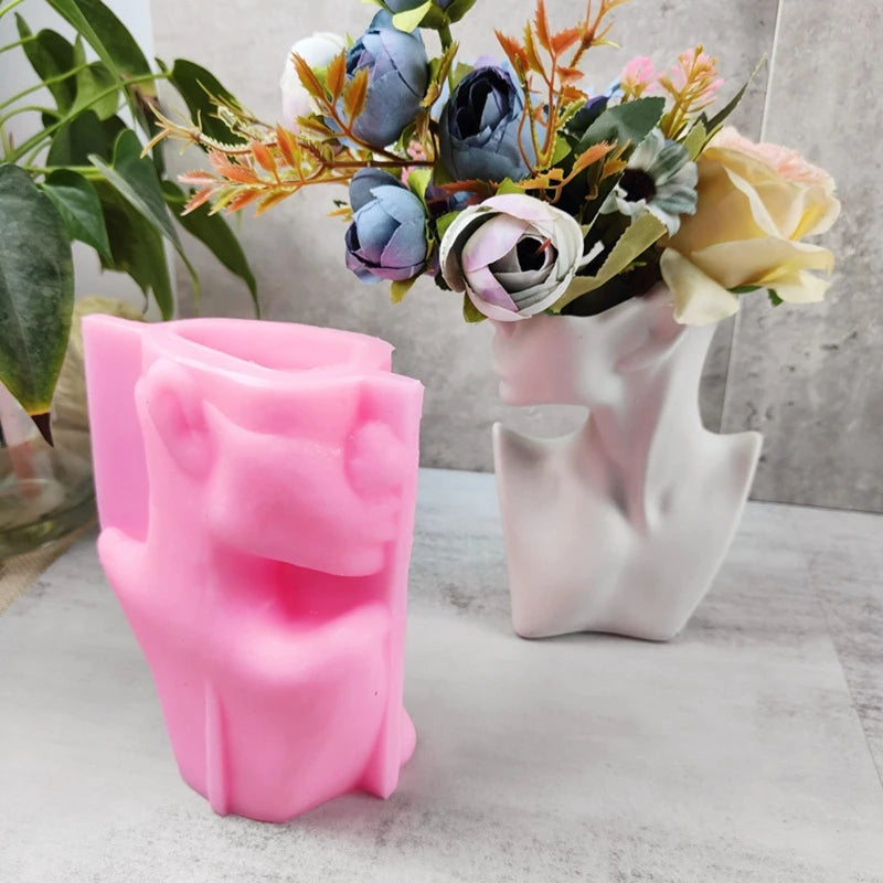 European-style Half-body Vase Silicone Mold for Succulent Resin Tool