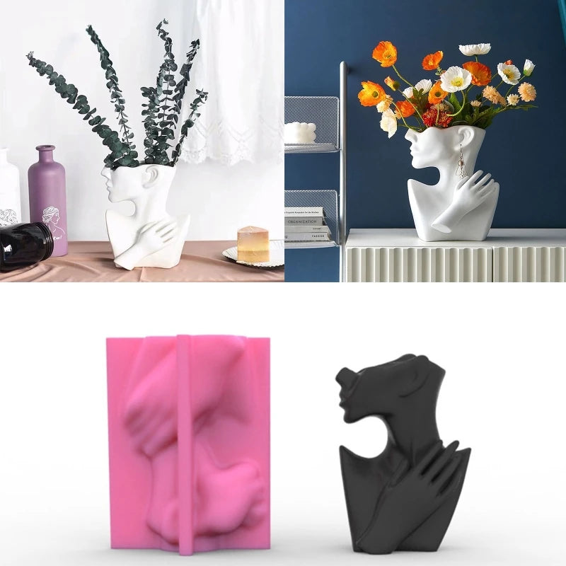 European-style Half-body Vase Silicone Mold for Flower Pot