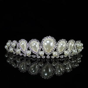Pearl Headdress Comb Crown for Girls Birthday Party